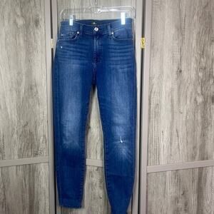 7 for All Mankind indigo blue skinny jeans women's 27
